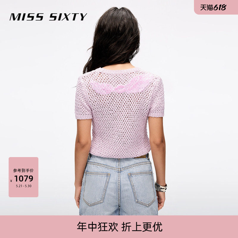 【天使系列】Miss Sixty2026春夏针织衫女重工羽翼钉珠