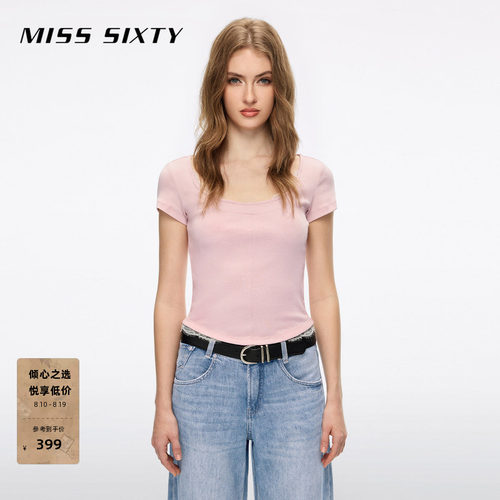 MissSixty蕾丝拼接短款T恤