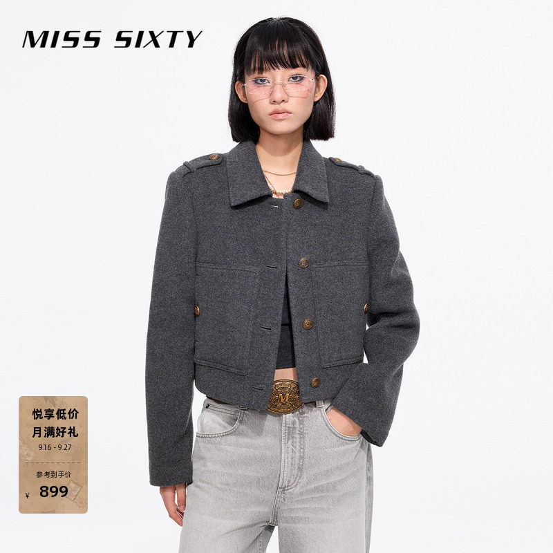 MissSixty格雷系短款呢料外套图片