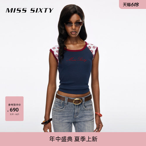 MissSixty徽标刺绣T恤