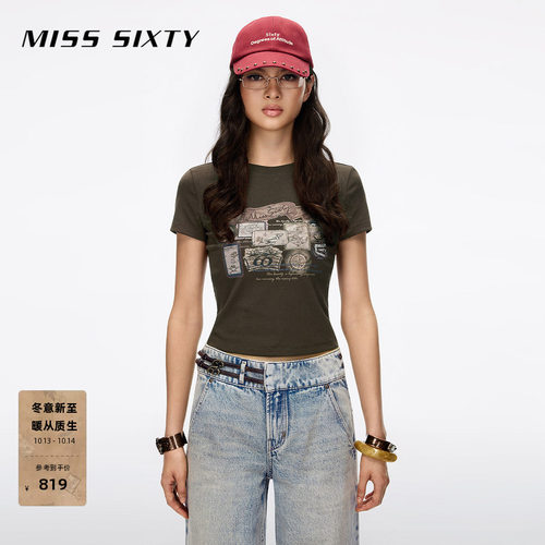 MissSixty做旧印花T恤