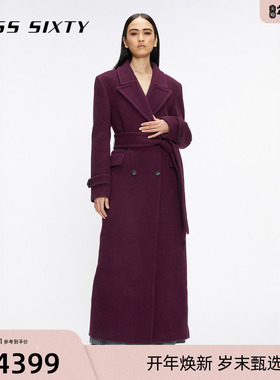 【新年穿搭】Miss Sixty羊毛呢大衣长款高智感老钱风红色西装外套
