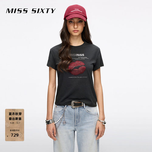 MissSixty唇印烫钻T恤