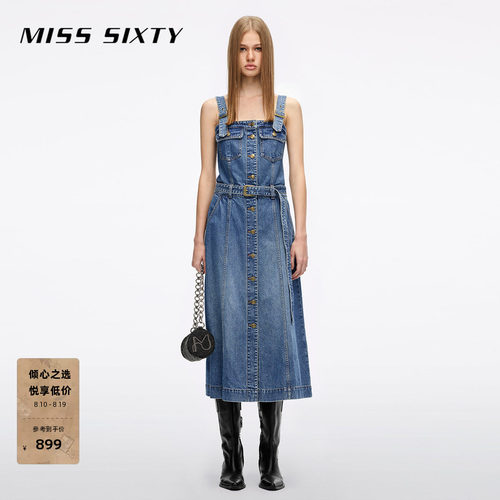 MissSixty配腰带牛仔连衣裙