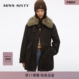 【免定金】Miss Sixty26冬牛仔羽绒服可拆卸仿毛领内胆派克服外套