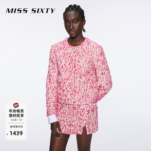 呢料外套女圆领假两件小香千金风 夹棉花式 Miss Sixty冬季