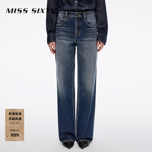 MissSixty磨破直筒牛仔裤