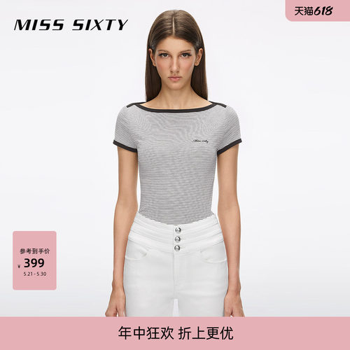 MissSixty条纹短袖T恤