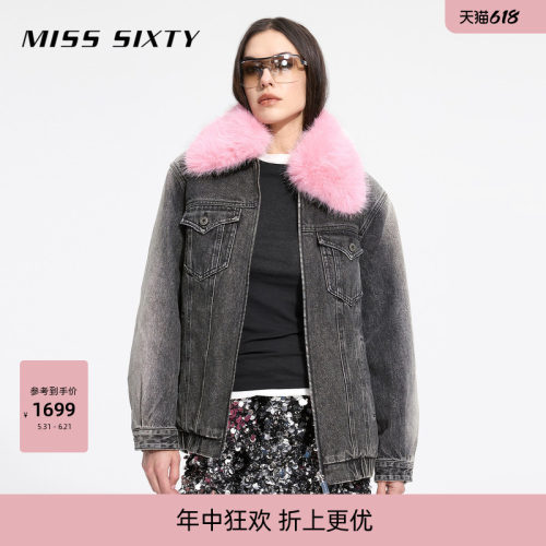 MissSixty仿毛领加厚牛仔外套