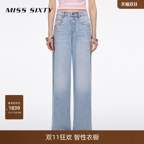 MissSixty绣花阔腿牛仔裤