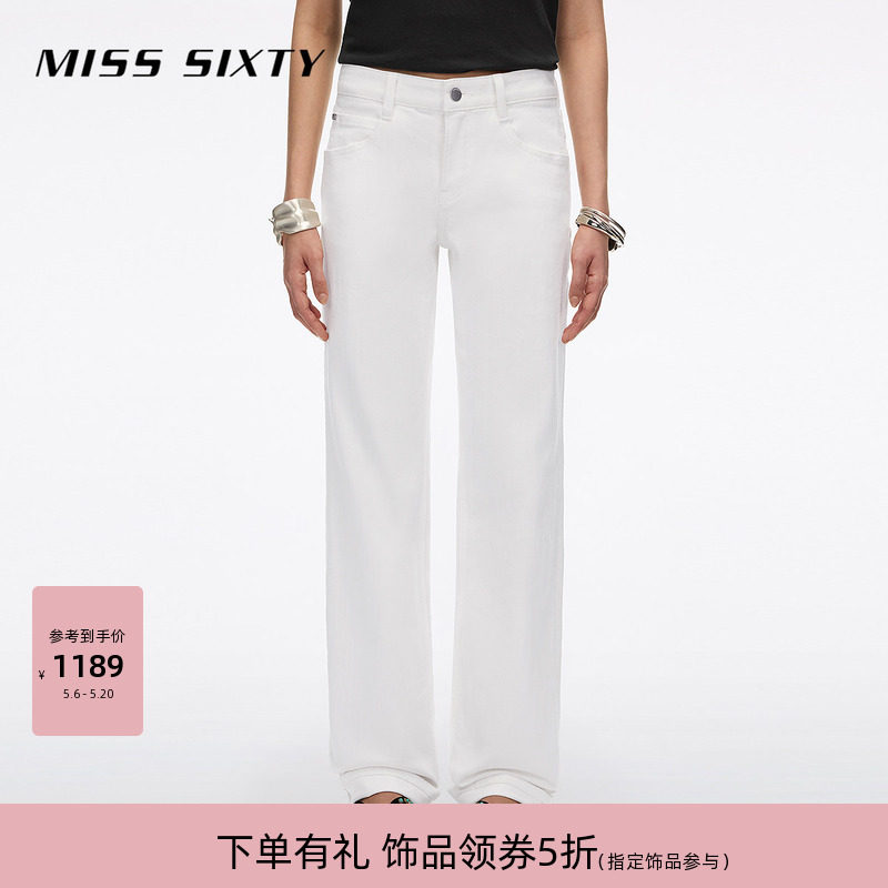 Miss Sixty2026夏季新款水洗牛仔裤女低腰显瘦通勤直筒