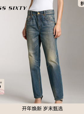 【进口牛仔面料】Miss Sixty牛仔裤复古显瘦百搭女做旧水洗萝卜裤