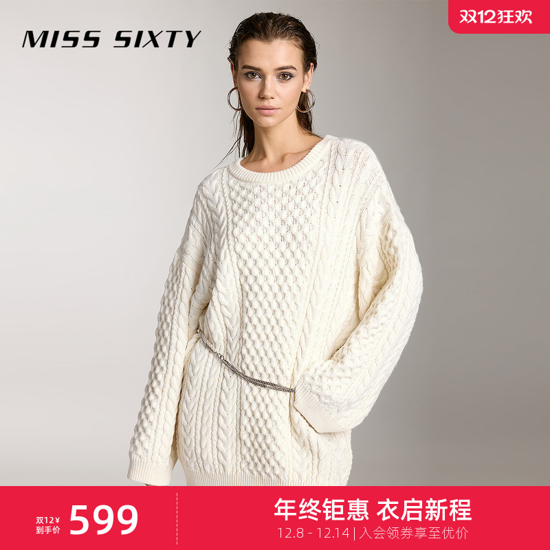 MissSixty圆领宽松长袖针织衫