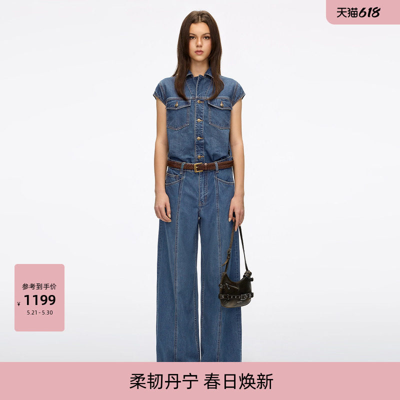 【含莱赛尔】Miss Sixty26春夏新款牛仔连体裤女宽松工装