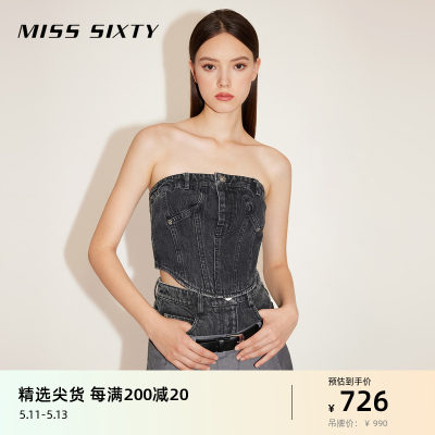 MissSixtyY2K辣妹风牛仔抹胸