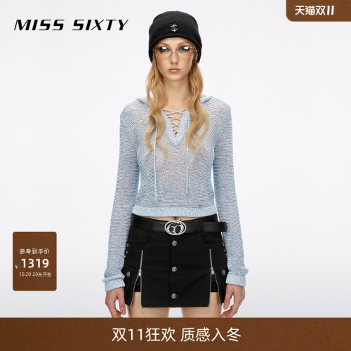 MissSixty系带连帽针织衫