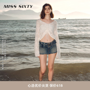 新款 裙裤 牛仔短裤 Miss Sixty2024春季 土耳其牛仔 女配腰带工装