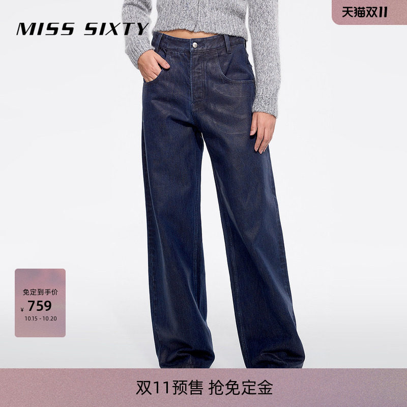 【免定金】【免费改裤】[低腰]Miss Sixty抓毛牛仔裤涂层工艺直筒