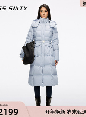【保暖90鹅绒】Miss Sixty25冬新款气质羽绒服大衣女可拆帽配腰带