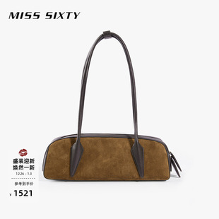 包包女拼接小众通勤气质法棍包单肩腋下包 新款 Miss Sixty2025冬季