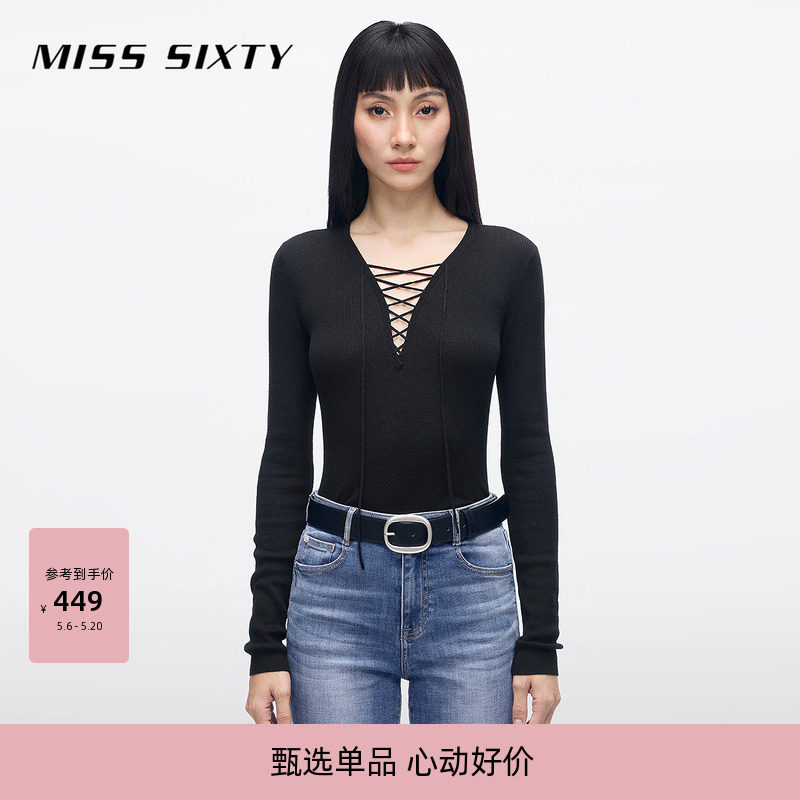 [大领口]【含桑蚕丝】Miss Sixty2026春夏针织衫女系