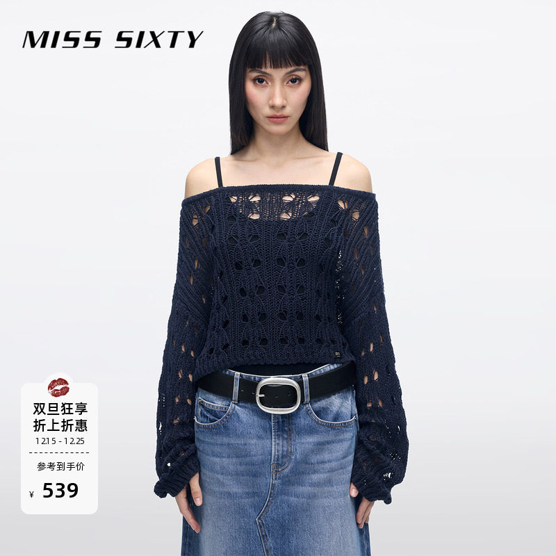 Miss Sixty25春秋新款针织衫镂空罩衫慵懒风波西米亚度假