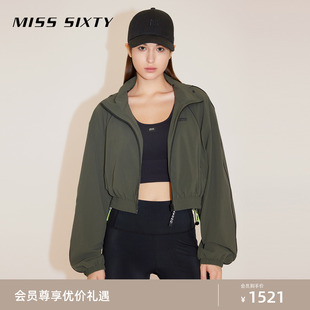 Miss 外套女可收连帽复古运动风宽松拉链短款 新款 Sixty2024春季