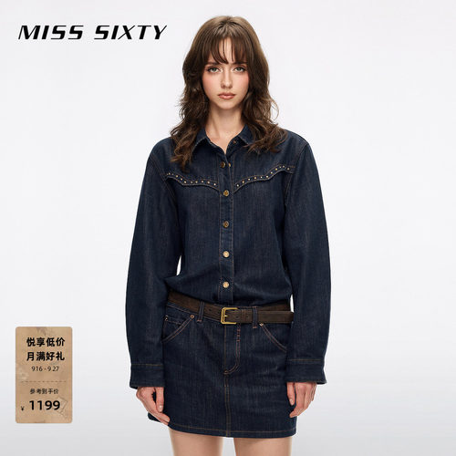 MissSixty附腰带牛仔连衣裙