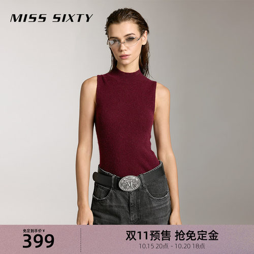 MissSixty气质无袖纯色针织衫