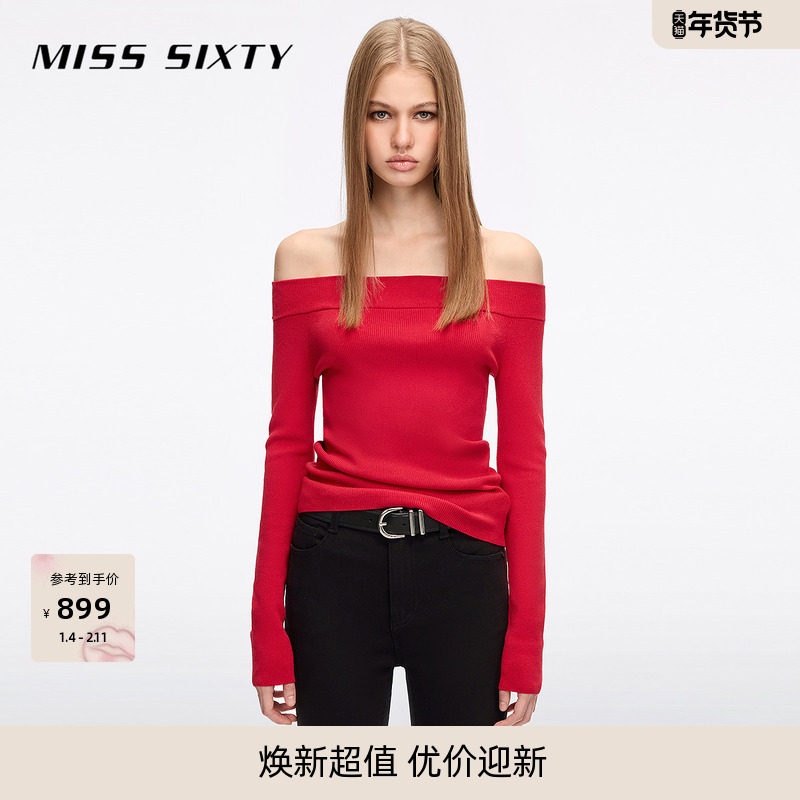 【新年穿搭】Miss Sixty2026春季新款针织衫羊毛混纺修身短款上衣,女装/女士精品,毛针织衫,淘宝优惠券,粉丝福利购,淘宝优惠卷
