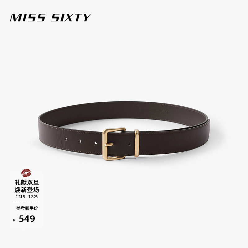 Miss Sixty2025秋季新款腰带女牛皮革简约高级百搭复古