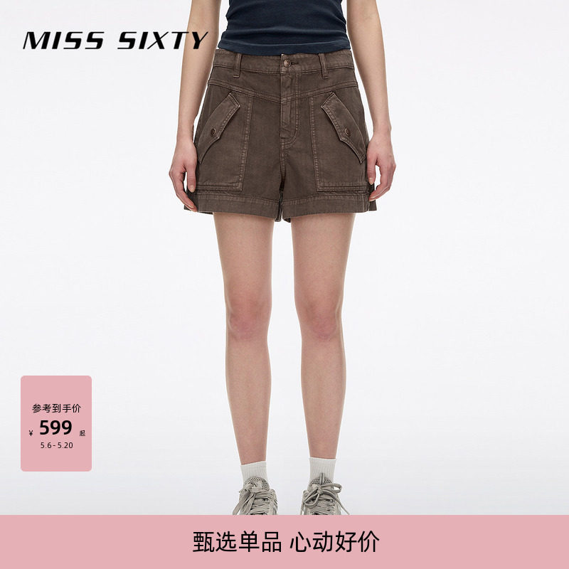 Miss Sixty2026夏季新款牛仔短裤女低腰复古工装风显瘦