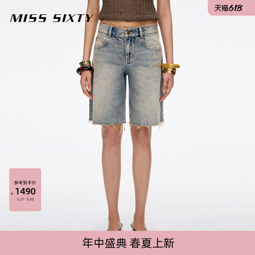 MissSixty附腰链牛仔短裤