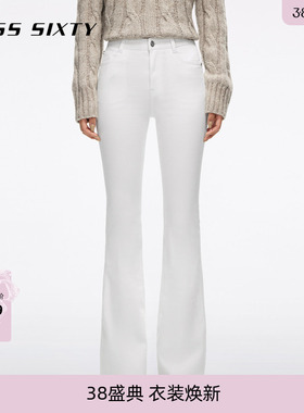 Miss Sixty2026春季白色牛仔裤女修身高腰显瘦微喇叭长裤