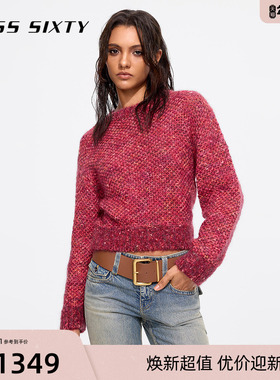 【新年穿搭】意大利进口纱Miss Sixty25春秋款针织衫毛衣静奢红色