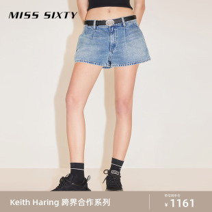 牛仔短裤 跨界合作系列2024春季 Keith Miss 女 新款 Haring Sixty