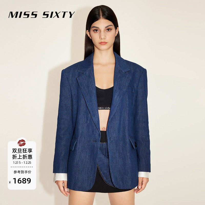 MissSixty气质垫肩直筒西装外套