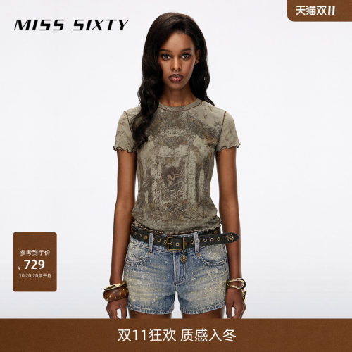 MissSixty做旧印花T恤