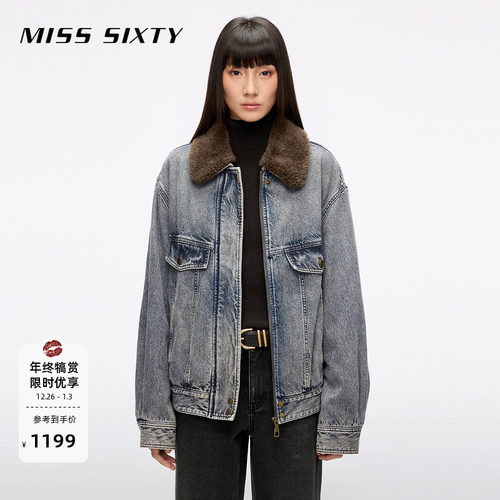 MissSixty可拆毛领牛仔外套