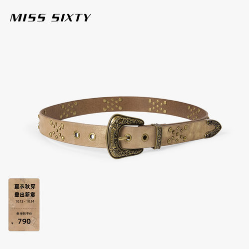 MissSixty多撞钉真皮腰带