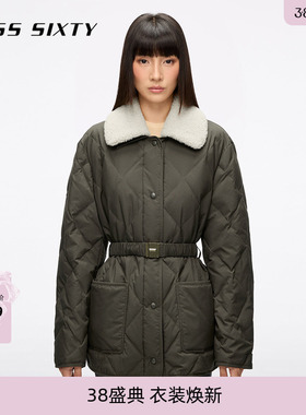 【90鸭绒】Miss Sixty25新款女可拆毛领羽绒服拼接设计外套