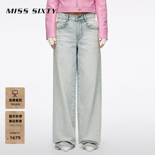 MissSixty闪钻直筒牛仔裤