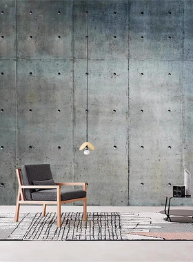 3D灰绿色水泥墙纸清水混凝土方格背景墙布复古餐厅工业风loft壁纸