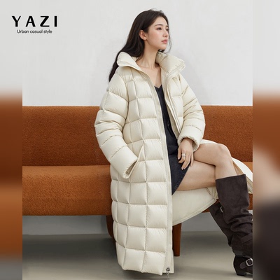 国标95白鸭绒云感长款保暖羽绒服