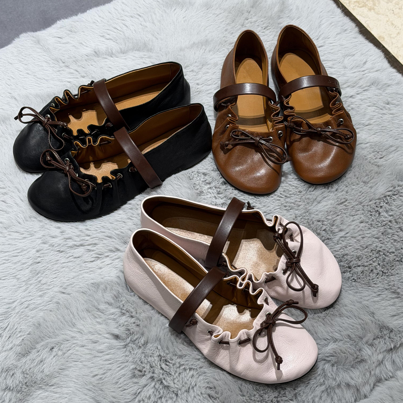 蝴蝶结芭蕾舞鞋一字带玛丽珍单鞋