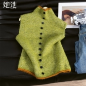 她池针织马甲2026春季 拼色马夹 软糯慵懒风叠穿洋气短款 新款 女装