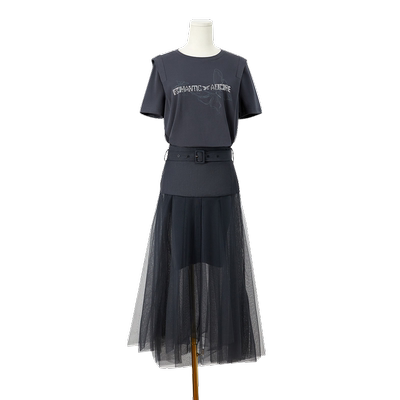 她池连衣裙加半裙设计感两件套