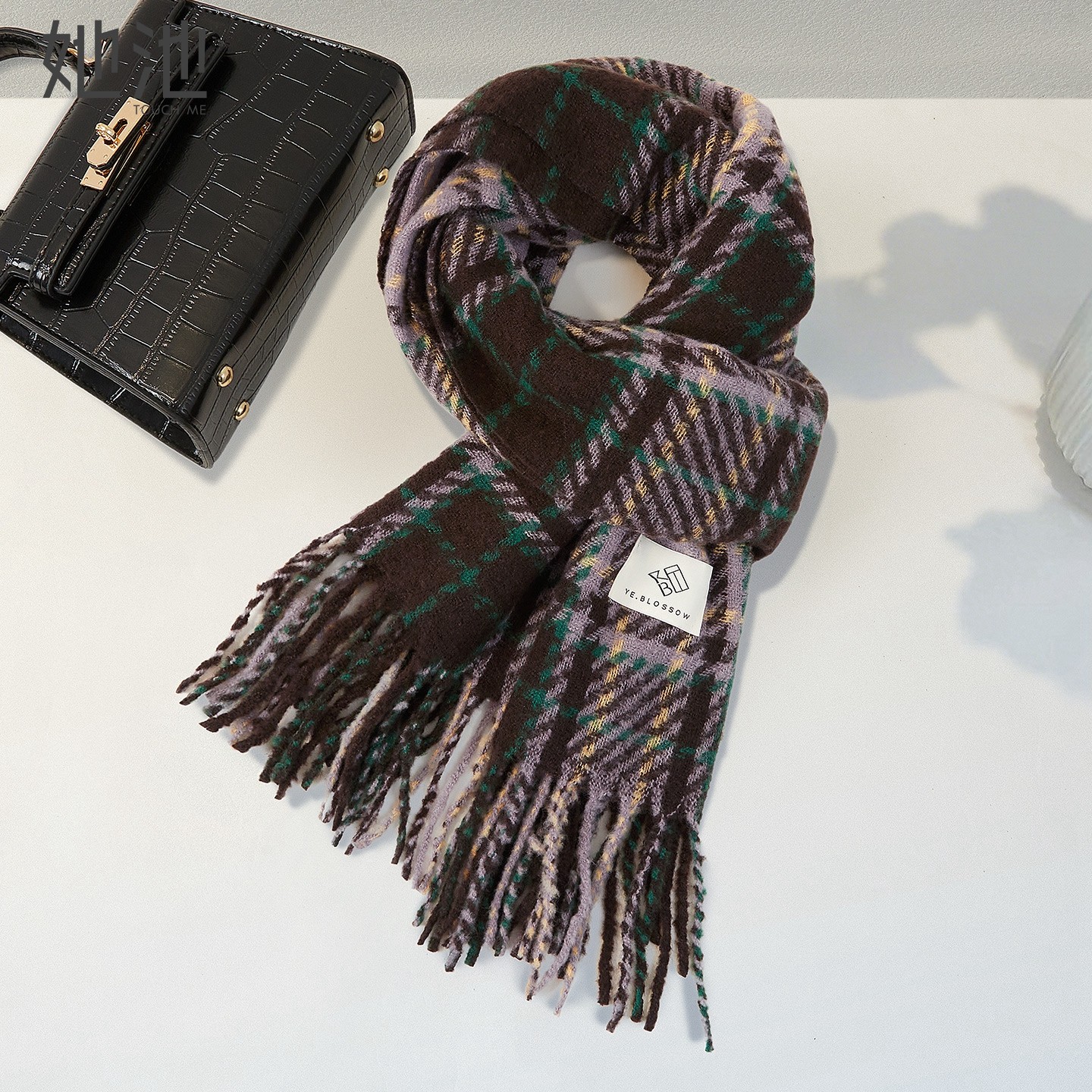 她池流苏围巾2025冬装新款女装复古慵懒风韩版撞色格纹保暖围脖,服饰配件/皮带/帽子/围巾,围巾/丝巾/披肩,淘宝优惠券,粉丝福利购,淘宝优惠卷