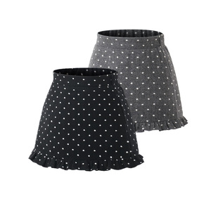 女童木耳边波点灰色毛呢半身裙女宝宝秋冬韩系甜美a字包臀短裙裤