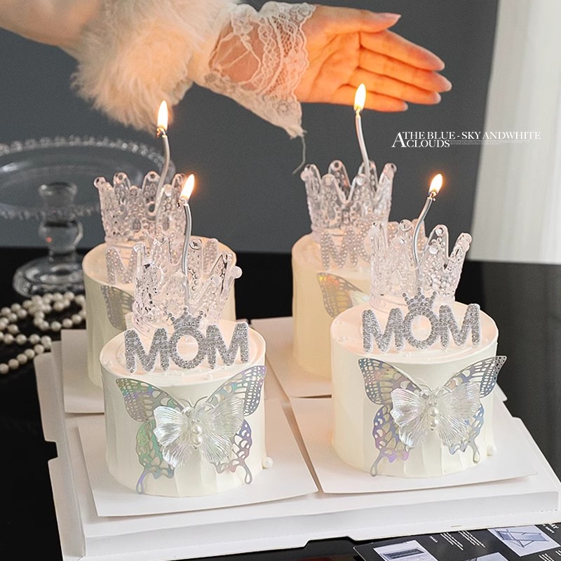 水晶皇冠钻石MOM摆件珍珠蝴蝶